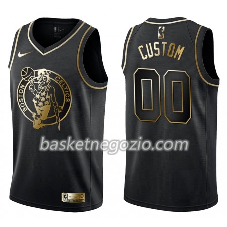 Canotte Uomo Boston Celtics Personalizzate Nike Nero Golden Edition Swingman